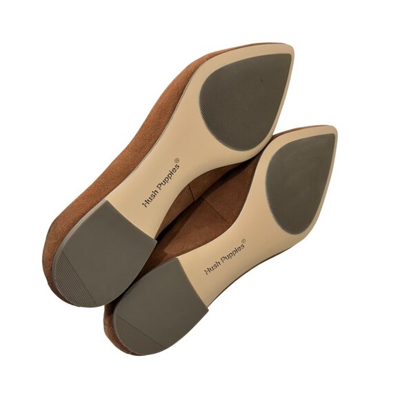 Hush Puppies Womens Brown Suede Slip On Pointed Toe Flats Shoes Size 9.5M NEW - Picture 5 of 16